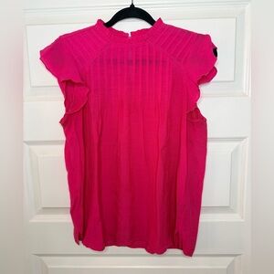 Nannette Fuchsia Ruffle Sleeve Blouse